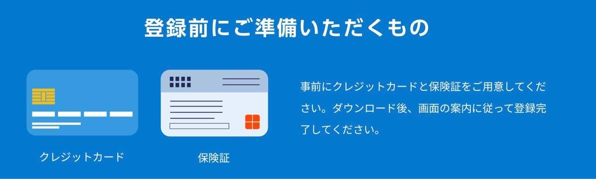 登録前にご準備いただくもの